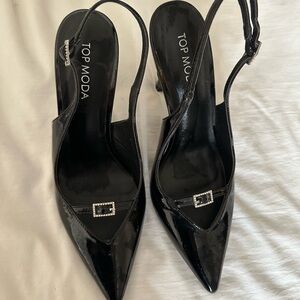 Black Sling Back Heels